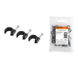 Круглая пластиковая скоба TDM 7 мм, черная, 50 шт. SQ0514-0042 