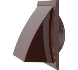 Выход стенной вытяжной с обратным клапаном (175x175 мм; с фланцем 120 мм) Эвент 175К120ФВ, коричневый 