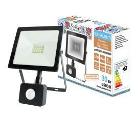 Светодиодный прожектор TDM СДО-04-030Н-Д с датчиком 30 Вт, 6500 К, IP65, черный, SQ0336-0203 