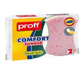 Губка для мытья посуды PROFF PLASTIK 100x65 мм 2 шт/уп КОМФОРТ "PROFF" УИ-2601515 