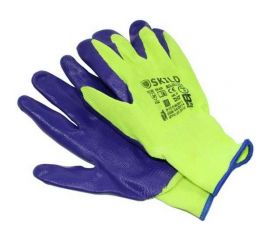 Перчатки с нитриловым обливом Русский Мастер, фиолетовый/серый, качество А, р.L/9, 2 шт. РМ-70730 