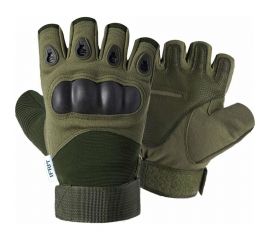 Перчатки тактические без пальцев Ifrit KRATOS замша/нейлон/пластик, хаки, р.M Рук-602/1-M 
