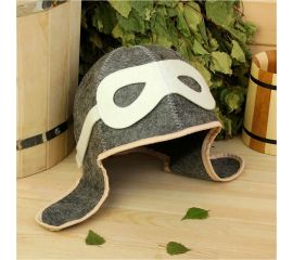 Шапка для бани Добропаровъ Летчик войлок, серая 1398383 