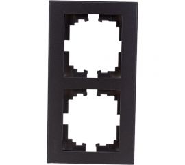 Двухместная горизонтальная рамка Lezard RAIN со вставкой, черный графит матовый 703-4141-147 