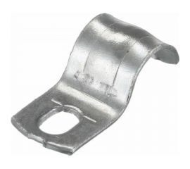 Оцинкованная скоба с одним отверстием Экопласт для трубы D8-9 мм, 100 шт. 43708 