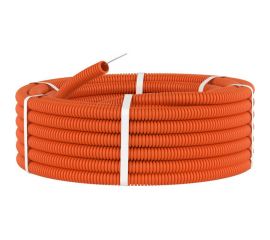 Гибкая гофрированная труба DKC ПНД д.16мм, тяжёлая, с протяжкой, 100м, цвет оранжевый 71516 