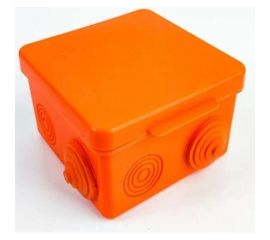 Распаечная коробка для открытой проводки Урал ПАК оранжевая 100х100х50мм с гермовводами, негорючая (НГ) КО-53012100-018-i 