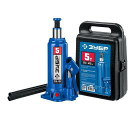 Бутылочный гидравлический домкрат ЗУБР Профессионал в кейсе 5т 43060-5-K_z01 