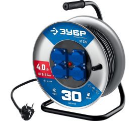 Силовой удлинитель ЗУБР на стальной катушке Кг 325 кг 3x2.5 30м 55079-30 55079-30_z01 