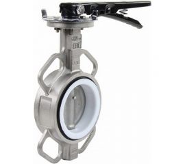 Дисковый затвор DN.ru 316L-316L-PTFE Ду100 Ру16, нержавеющая сталь, PTFE, с ручкой D050-01601 