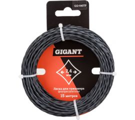 Леска для триммеров 2.4 мм, 15 м, витой квадрат Gigant G12-0407P 