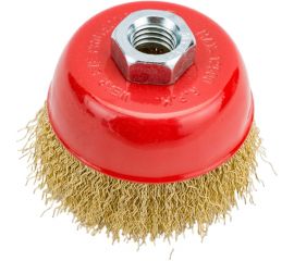Щетка-крацовка чашечная для УШМ, латунированная витая проволока, 75 мм, М14 Toolberg 2302021 Лк-00003867 