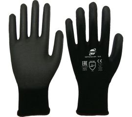 Трикотажные нейлоновые перчатки Arcticus черные, с ПУ покрытием, 13G, р.11, 12 пар 7215 ARC-1112 