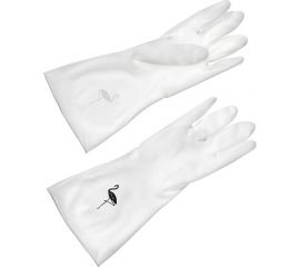Перчатки Youll Love ПВХ, белые с фламинго, р.M/120/12 74975 