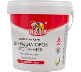 Акриловая эмаль для радиаторов отопления OLECOLOR полуглянцевая, 1 кг 4300007667 