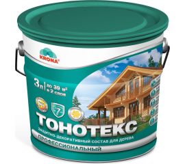 Защитно-декоративный состав для дерева KRONA Тонотекс (сосна; 3 л) 66303509 