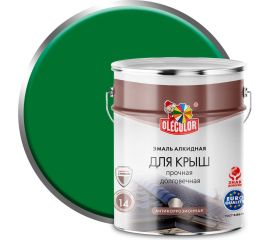 Алкидная эмаль для крыш OLECOLOR зеленый, 5 кг 4300004997 