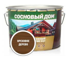 Декоративно-защитный состав для древесины ЗАО Декарт Сосновый дом ореховое дерево, 9 л 29540 