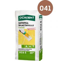 Эластичная цементная затирка для заполнения и защиты межплиточных швов шириной 1-10 мм Основит ПЛИТСЭЙВ XC6 E светло-коричневый 041, 20 кг 77958 