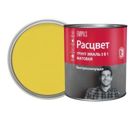Грунт-эмаль Расцвет быстросохнущая, матовая, желтая, 2.7 кг 82697 