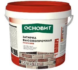 Цементная затирка Основит ПЛИТСЭЙВ XC35 H высокопрочная, светло-серый 021, 5 кг 85873 