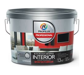 Латексная краска для стен и потолков Profilux Professional ВД INTERIOR влажная уборка 13 кг Н0000005768 
