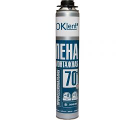 Профессиональная монтажная пена OKlent 70+ зимняя, 940 гр, 1 шт. 345847 