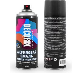Аэрозольная эмаль Decorix (металлик; глянцевая; акриловая; чёрный; 520 мл) 0103-39 DX 