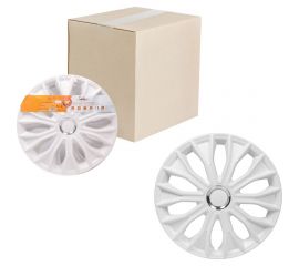 Колесные колпаки Airline Волтек 16"", белый глянец, хром кольцо, комплект 2 шт. AWCC-16-34 