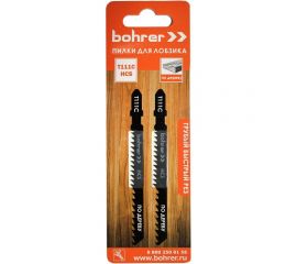 Пилки по дереву для лобзика Т111C (2 шт; 100х75 мм; HCS; шаг 3 мм) BOHRER 37101113 