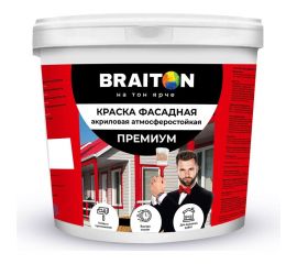 Фасадная краска BRAITON paint Премиум ВД, сверхпрочная, 1.3 кг арт.2103 