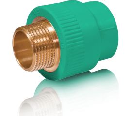 Комбинированная муфта с наружной резьбой Blue Ocean 25x3/4, полипропиленовая, зеленая PPRF/EA G -25х3/4 