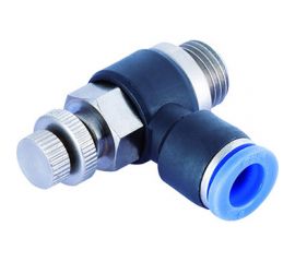 Фитинг-дроссель (пневмодроссель) угловой с наружной резьбой M1/4" SHPI SC 06-02 