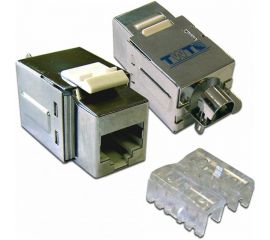 Вставка Keystone RJ-45, категория 5e, экранированная, белая, TWT-OK45STP-110WH 