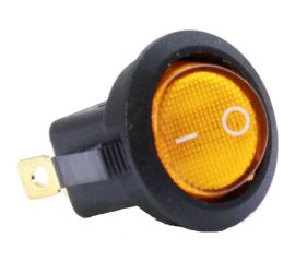 Круглая клавиша Nord-Yada 12V 20А желтая с подсветкой (3 контакта) ON-OFF (2шт в упаковке) 905478 