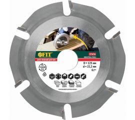 Диск пильный по дереву 125х22.2 мм, 6 зубьев с карбидными вставками FIT 37636 