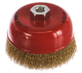 Щетка чашечная для УШМ (латунированная проволока 0,3 мм, 125мм) MIRAX 35142-125 