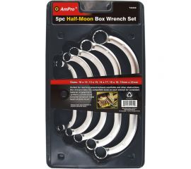 Набор ключей AmPro накидных Полумесяц, 5 предметов, 10-22мм, T42450 