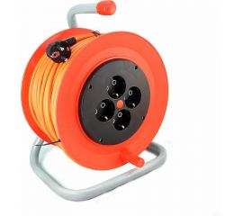 Силовой удлинитель на катушке, с заземлением, 30м, 4 розетки LUX К4-Е-30 