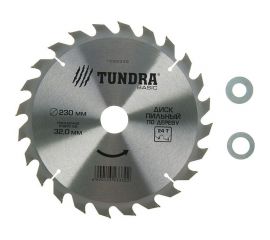 Диск пильный по дереву (230х32 мм; 24 зуба; кольца 20/32, 16/32; быстрый рез) ТУНДРА 1032333 