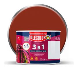 Грунт-эмаль по ржавчине OLECOLOR красно-коричневый, 0.4 кг 4300009580 