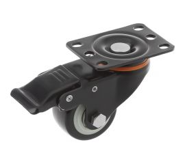 Колесо полиуретановое поворотное с площадкой и тормозом 35065Sb (65 мм; 80 кг) А5 1005843 