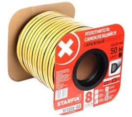 Уплотнитель STARFIX гаражный, тип D, черный, 12х10 мм, 50 м SF1016-02 