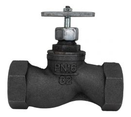Клапан запорный DN.ru 15кч18п1 Ду32 Ру16 чугунный муфтовый D090-00236 