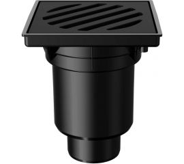 Трап нерегулируемый Fachmann Т 606 PNsP 246x244 вертикальный выпуск DN 110/160 с корзинкой и незамерзающим сифоном, решетка чугунная, пластиковый подрамник 04.089 