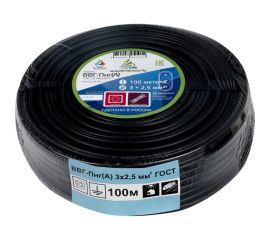 Кабель ВВГп-НГ АЛЬФАКАБЕЛЬ 3х2,5 мм ГОСТ 100 м 05101 