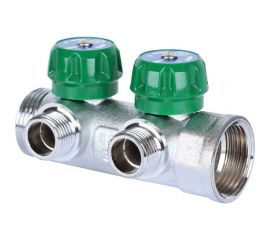 Регулирующий коллектор STOUT 1"", 2 отвода 1/2"", плоское уплотнение SMB-6849-011202 RG008UJF2PTLGU 