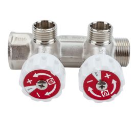Коллектор с регулирующими вентилями VALTEC 3/4х2 выход, 1/2 наружная, на подающий трубопровод VTc.570.N.0502 