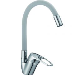 Смеситель для кухни D-Lin с гибким силиконовым изливом, серый D150628-2C 