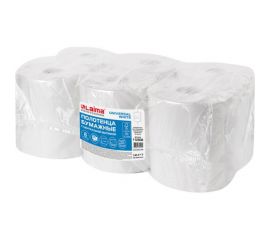Бумажные полотенца ЛАЙМА M2 UNIVERSAL WHITE с центральной вытяжкой, 300 м, 1 слой, белые, комплект 6 рулонов 112506 